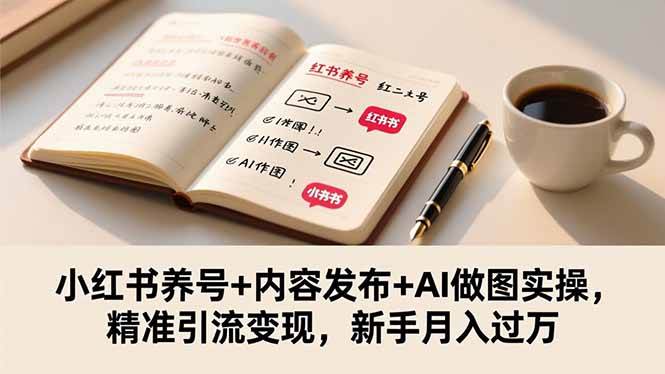 (16498期)小红书养号+内容发布+AI做图实操,精准引流变现,新手月入过万-吾爱网创