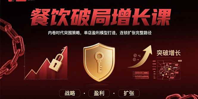 （15541期）餐饮破局增长课：内卷时代突围策略，单店盈利模型打造，连锁扩张完整路径-吾爱网创