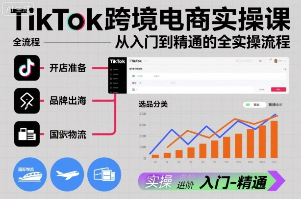 TikTok跨境电商实操课，从入门到精通的全实操流程-吾爱网创