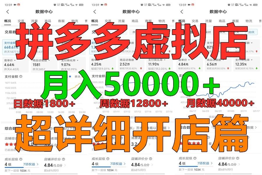 拼多多虚拟电商训练营月入40000+你也行，暴利稳定长久，副业首选-吾爱网创