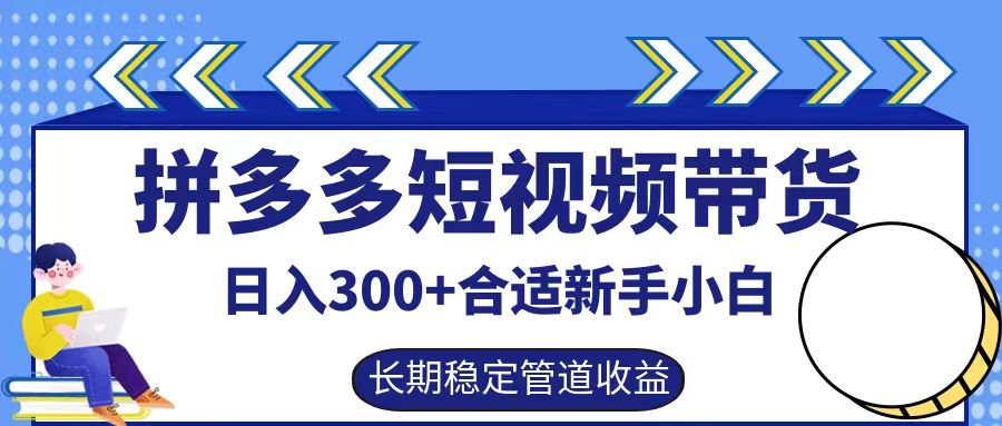 拼多多短视频带货日入300+，实操账户展示看就能学会-吾爱网创