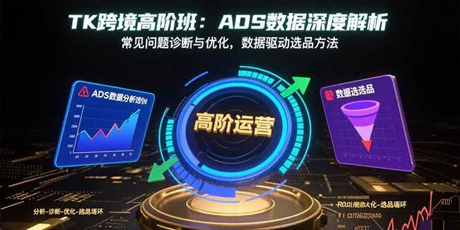 （15809期）TK跨境高阶班：ADS数据深度解析，常见问题诊断与优化，数据驱动选品方法-吾爱网创