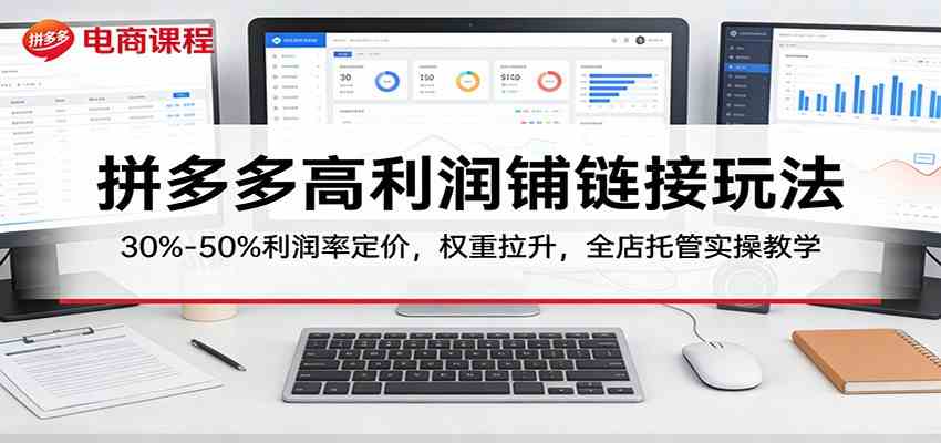 拼多多高利润铺链接玩法:30%–50%利润率定价,权重拉升,全店托管实操教学-吾爱网创