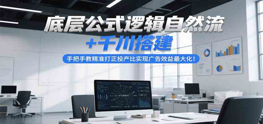 底层公式逻辑自然流+千川搭建,手把手教精准打正投产比实现广告效益最大化!-吾爱网创