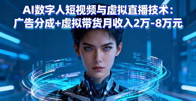 (16148期)AI数字人短视频与虚拟直播技术:广告分成+虚拟带货月收入2万-8万元-吾爱网创