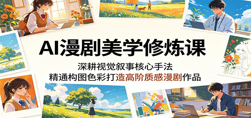 AI漫剧美学修炼课:深耕视觉叙事核心手法,精通构图色彩打造高阶质感漫剧作品-吾爱网创