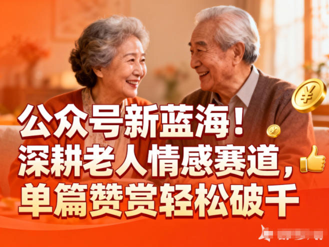 公众号新蓝海！深耕老人情感赛道，单篇赞赏轻松破1k-吾爱网创