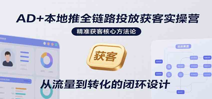 AD+本地推全链路投放获客实操营，快速掌握精准获客技巧，当天投放当天转化高效营销-吾爱网创