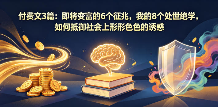 付费文3篇:即将变富的6个征兆,我的8个处世绝学,如何抵御社会上形形色色的诱惑-吾爱网创