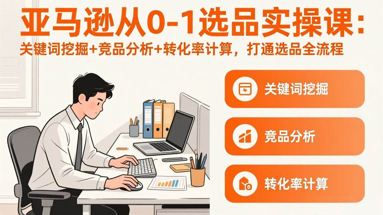 （17567期）亚马逊从0-1选品实操课(更新3月)：关键词挖掘+竞品分析+转化率计算，47节打通选品全流程-吾爱网创