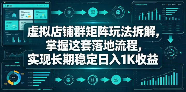 虚拟店铺群矩阵玩法拆解,掌握这套落地流程,实现长期稳定日入1K收益【揭秘】-吾爱网创