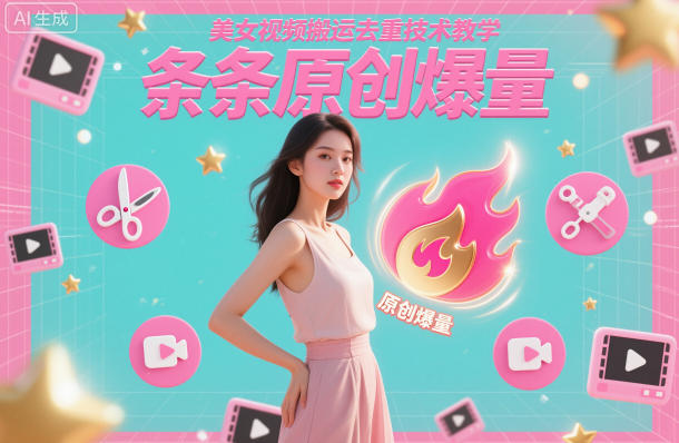 美女视频搬运去重技术教学，条条原创爆量-吾爱网创