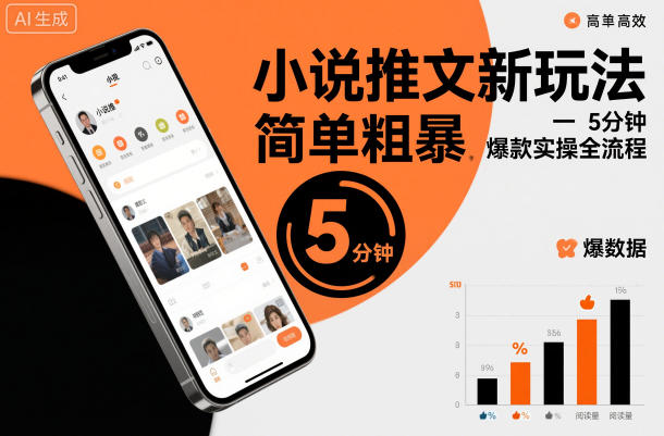 小说推文新玩法,简单粗爆,5分种一个爆款实操全流程-吾爱网创