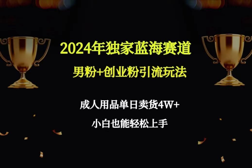 2024年独家蓝海赛道男粉+创业粉引流玩法，成人用品单日卖货4W+保姆教程-吾爱网创