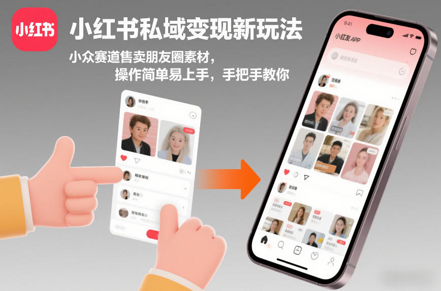 小红书私域变现新玩法，小众赛道售卖朋友圈素材，操作简单易上手，手把手教你-吾爱网创