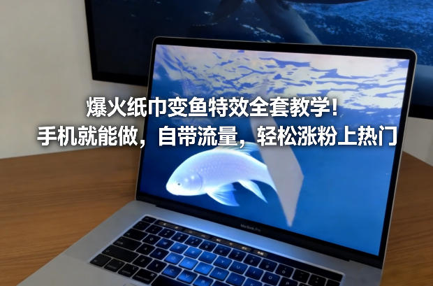 爆火纸巾变鱼特效全套教学！手机就能做，自带流量，轻松涨粉上热门-吾爱网创