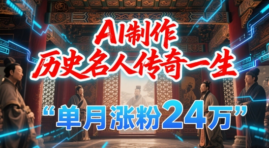 暴力起号！用AI制作历史名人传奇一生，单月涨粉24W，涨粉+变现赛道黑马来了-吾爱网创