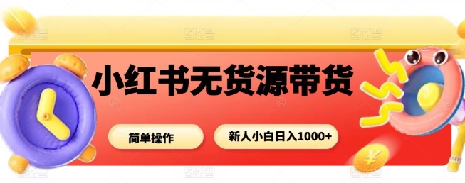 小红书无货源带货项目，简单无脑，新人小白日入多张-吾爱网创