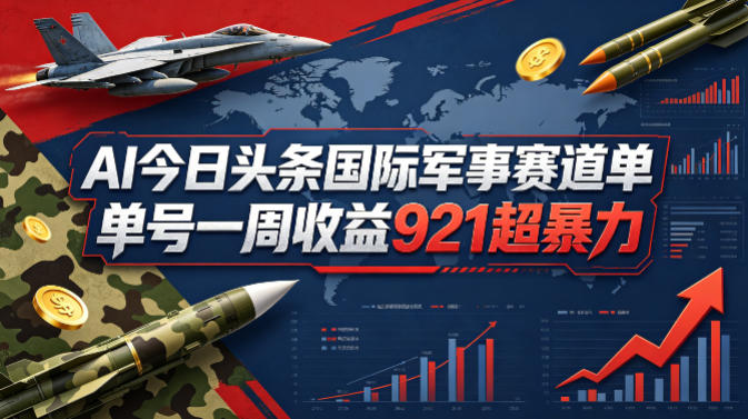 AI今日头条国际军事赛道，单号一周收益921，超暴力-吾爱网创