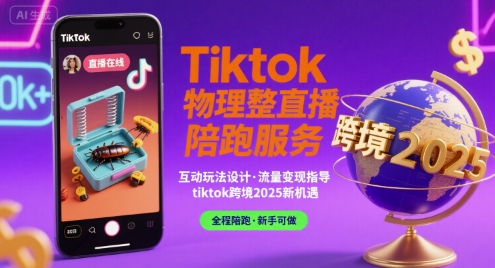 Tiktok物理整蛊直播陪跑服务-tiktok跨境2025-吾爱网创