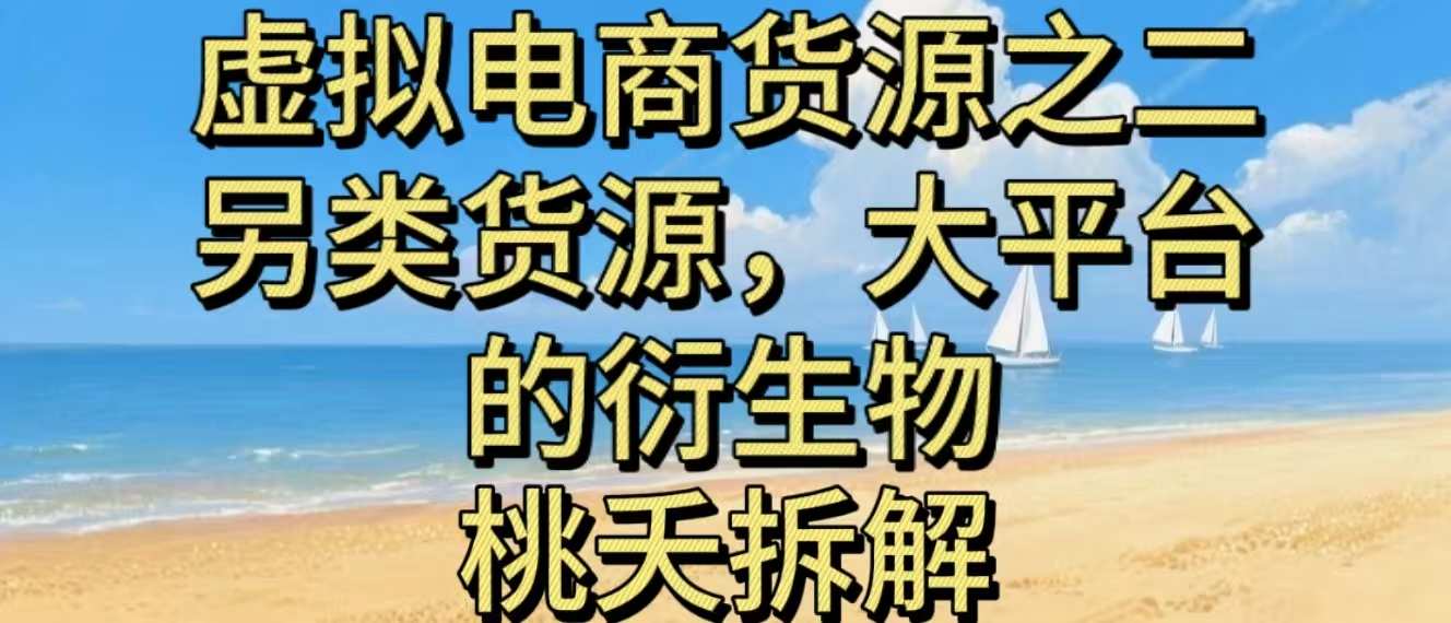 虚拟电商之二—另类的货源，大平台的衍生物-吾爱网创
