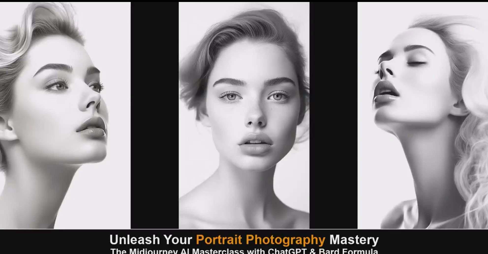 图片[1]-(9312期)Midjourney v5 ChatGPT 和 Bard AI人工智能人像摄影大师班-15节-中英字幕-吾爱网创