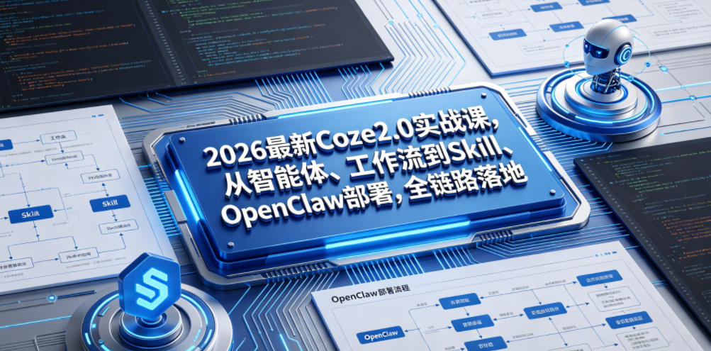 2026最新Coze2.0实战课，从智能体、工作流到Skill、OpenClaw部署，全链路落地-吾爱网创
