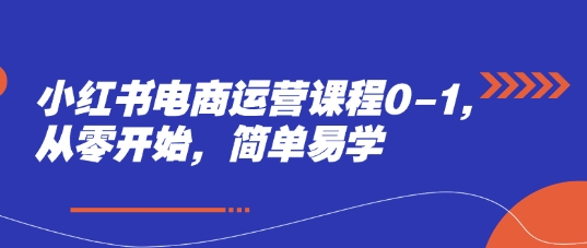 小红书电商运营课程0-1，从零开始，简单易学-吾爱网创