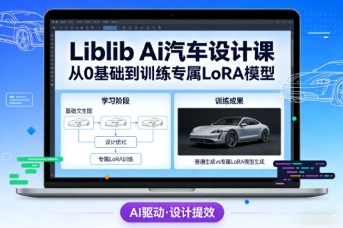Liblib Ai汽车设计课，从0基础文生图，到教你训练专属设计和风格LoRA模型-吾爱网创