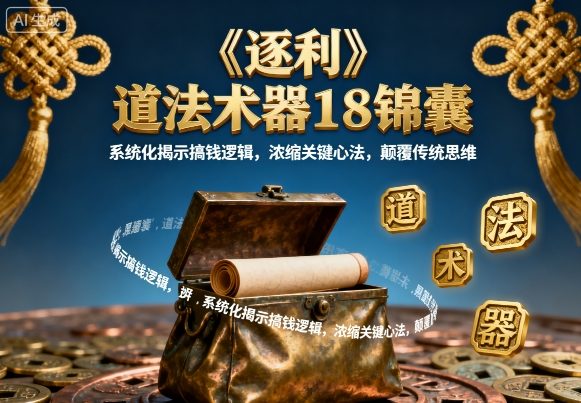 《逐利》道法术器18锦囊，系统化揭示搞钱逻辑，浓缩关键心法，颠覆传统思维（更新）-吾爱网创