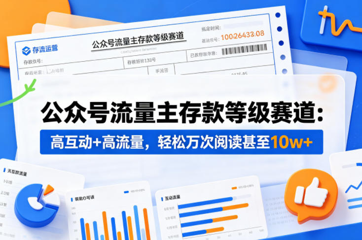 公众号流量主之存款等级赛道,高互动+高流量,轻松达到万次阅读,甚至10w+-吾爱网创