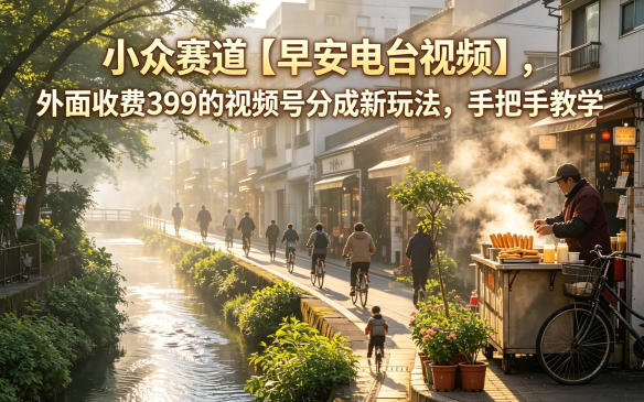 小众赛道【早安电台视频】,外面收费399的视频号分成新玩法,手把手教学-吾爱网创