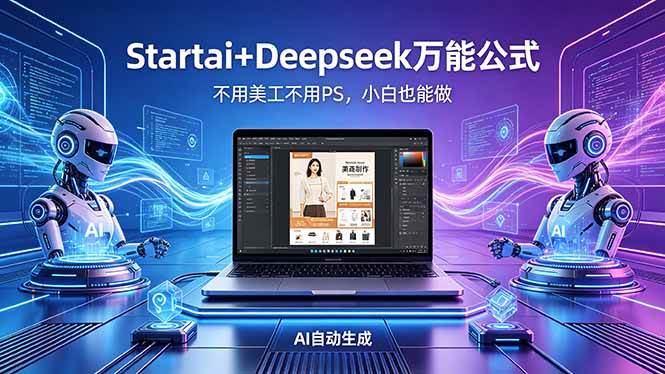 (18341期)AI自动做电商详情页:Startai+Deepseek万能公式,不用美工不用PS,小白也能做-吾爱网创