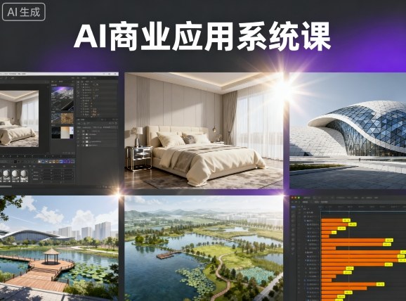 AI商业应用系统课，室内-软装-建筑-景观，智能设计+效果图+动画画实战-吾爱网创