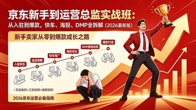 （18291期）京东新手到运营总监实战班：从入驻到爆款，快车、海投、DMP全拆解，2026最新版-吾爱网创