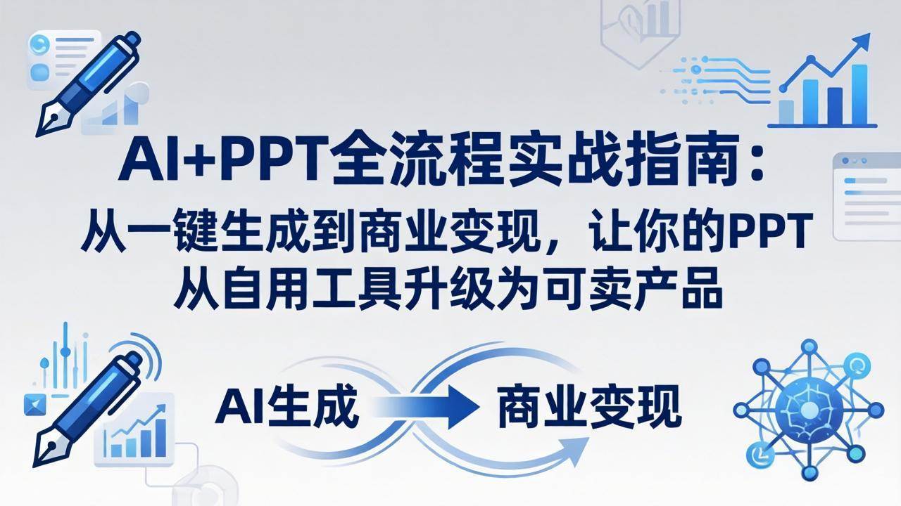 （18142期）AI+PPT全流程实战指南-更新4月21：从一键生成到商业变现，让你的PPT从自用工具升级为可卖产品-吾爱网创