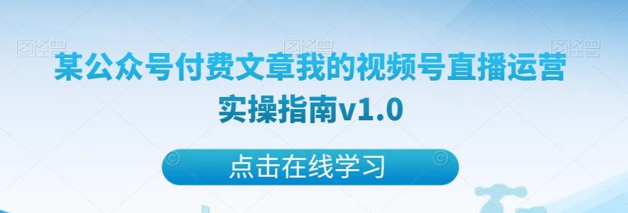 某公众号付费文章我的视频号直播运营实操指南v1.0-吾爱网创
