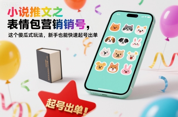 小说推文之表情包营销号，这个傻瓜式玩法，新手也能快速起号出单-吾爱网创