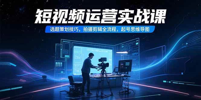 (15375期)短视频运营实战课,选题策划技巧,拍摄剪辑全流程,起号思维导图-吾爱网创