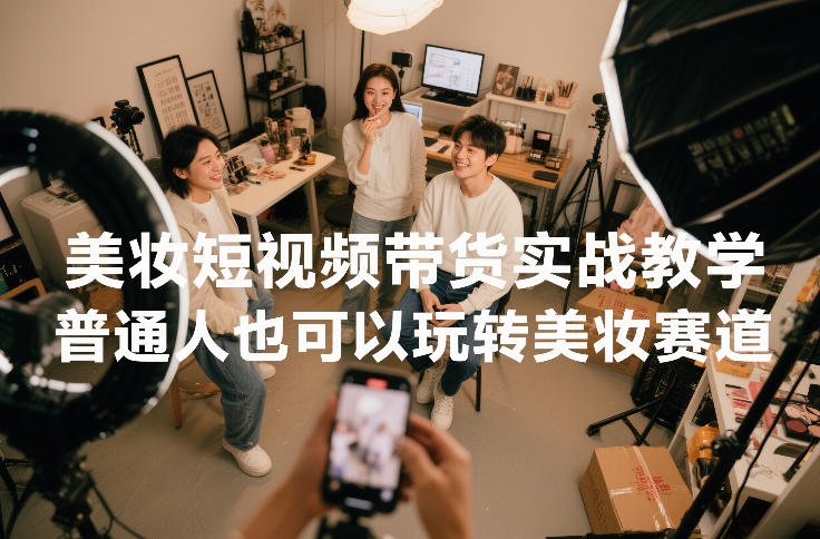美妆短视频带货实战教学，普通人也可以玩转美妆赛道-吾爱网创