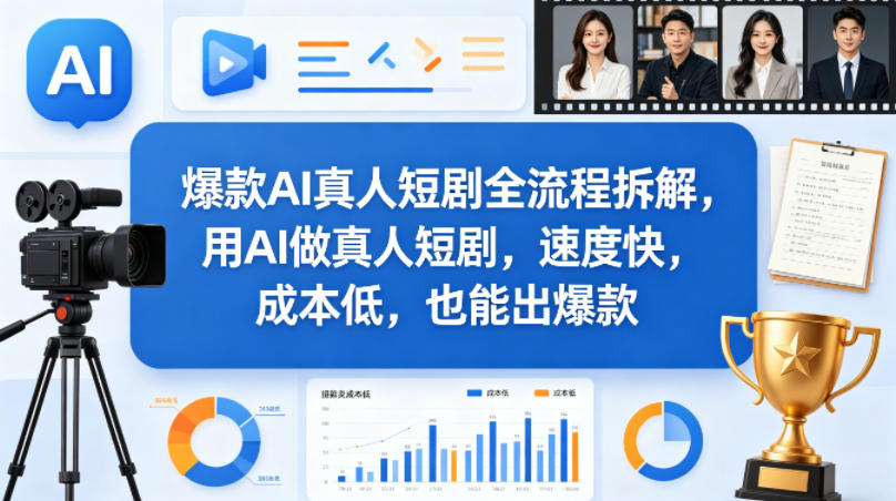 爆款AI真人短剧全流程拆解，用AI做真人短剧，速度快，成本低，也能出爆款-吾爱网创