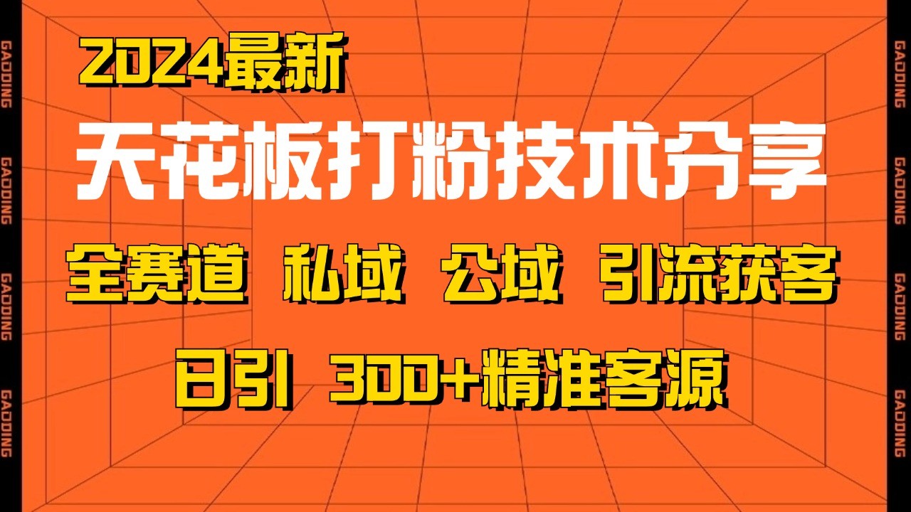 天花板打粉技术分享，野路子玩法 曝光玩法免费矩阵自热技术日引2000+精准客户-吾爱网创