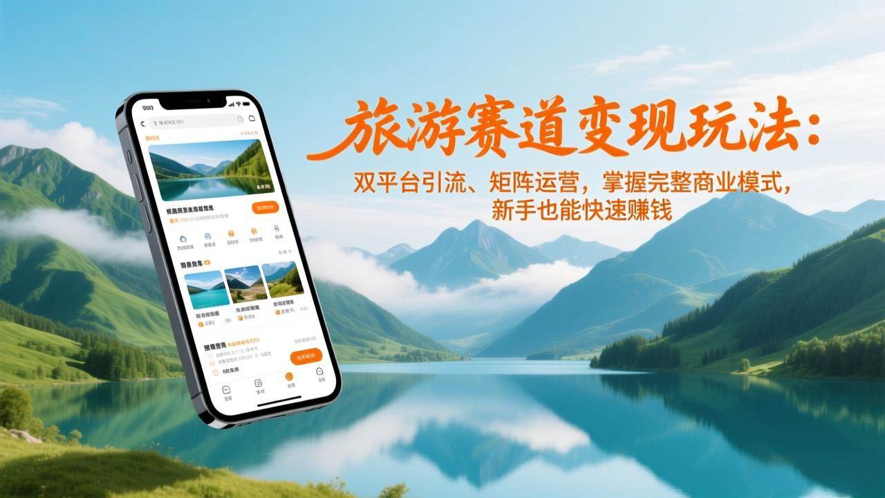 （17153期）旅游赛道变现玩法：双平台引流、矩阵运营，掌握完整商业模式，新手也能快速赚钱-吾爱网创