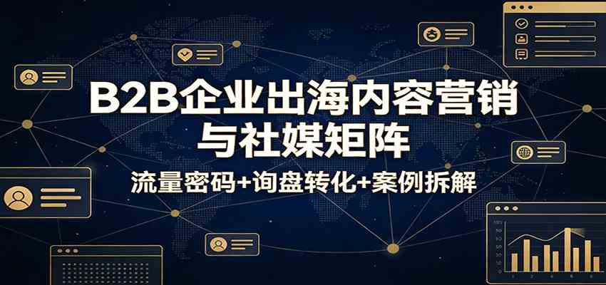 B2B企业出海内容营销与社媒矩阵:流量密码+询盘转化+案例拆解-吾爱网创