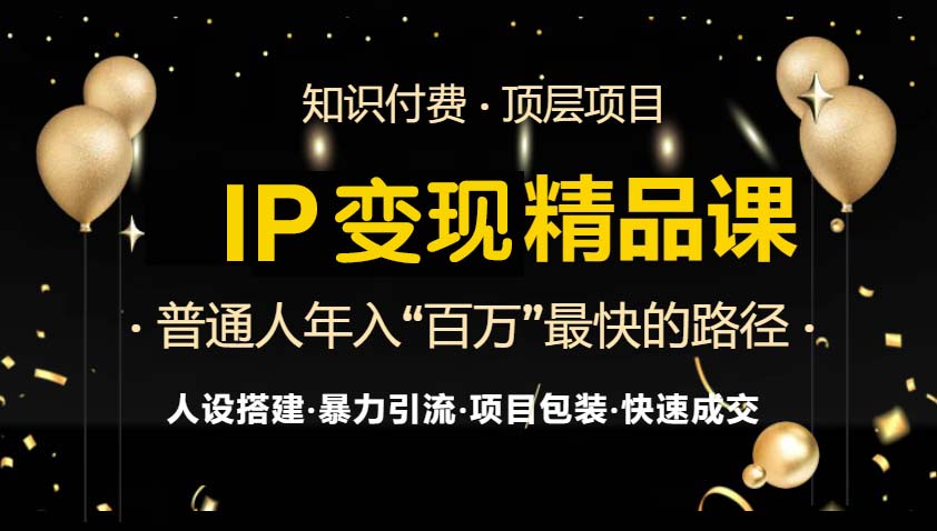 IP变现最新精品课程，知识付费全流程+最强引流术+小白避坑指南-吾爱网创