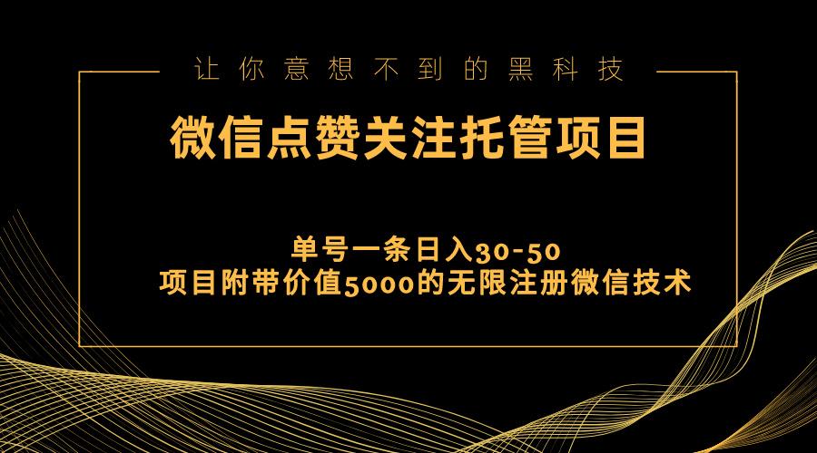 视频号托管点赞关注，单微信30-50元，附带价值5000无限注册微信技术-吾爱网创