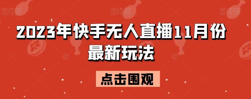 2023年快手无人直播11月份最新玩法-吾爱网创